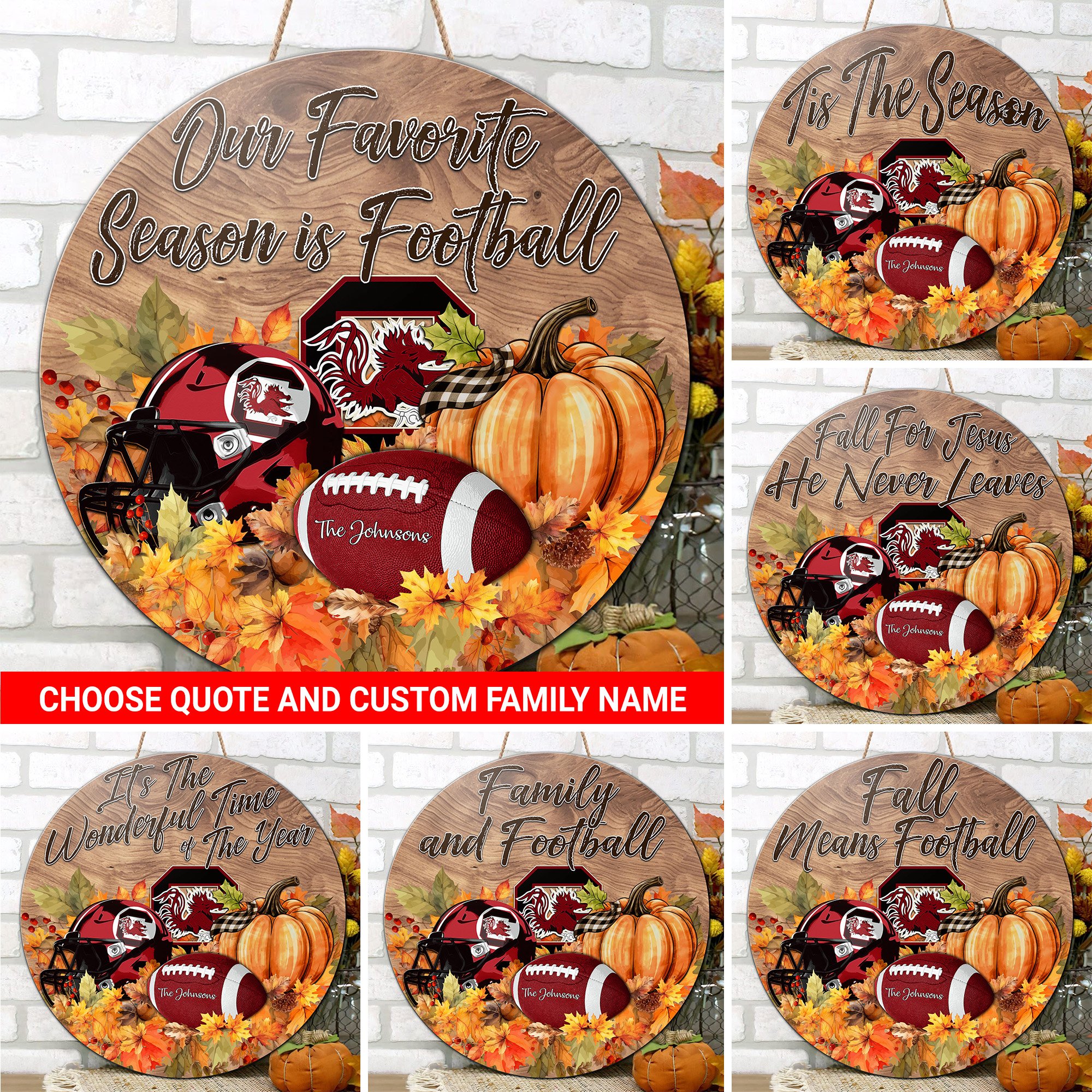 South Carolina Gamecocks Shape Wooden Sign Custom Your Family Name And Choose Your Quotes, Sport Sign, Sport Gifts For Fan, Home Decorations EHIVM-59971